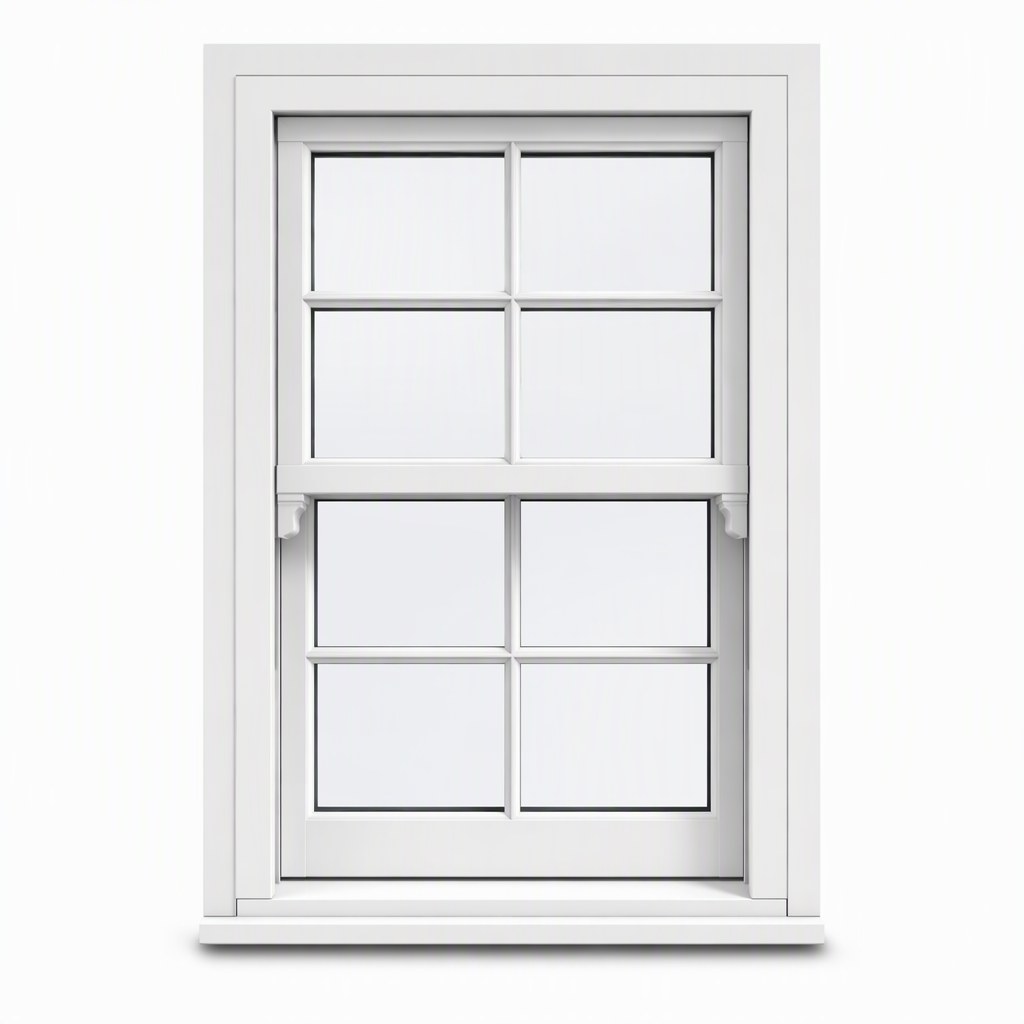 Aluminium-clad timber vertical sliding sash window with Georgian glazing bars