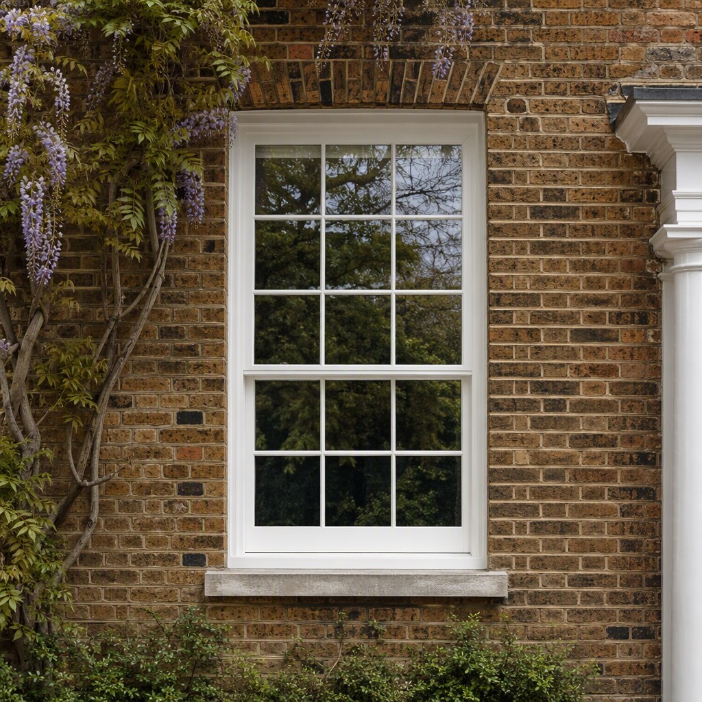 Georgian terrace elevation with traditional sash windows