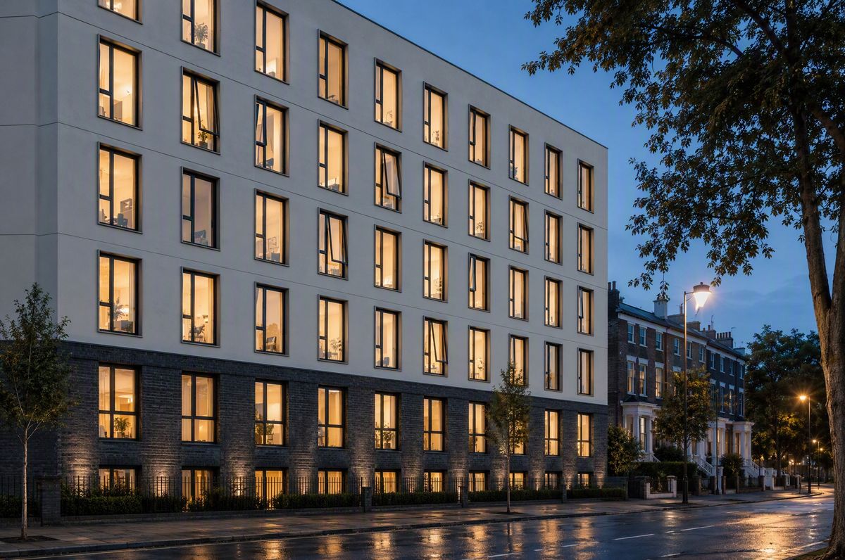 Apartment block — window application example